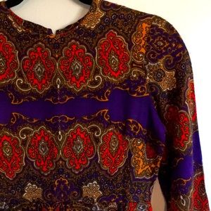 Vintage Boho purple paisley dress